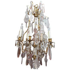 19th Century French Dore Bronze and Crystal Baccarat Chandelier