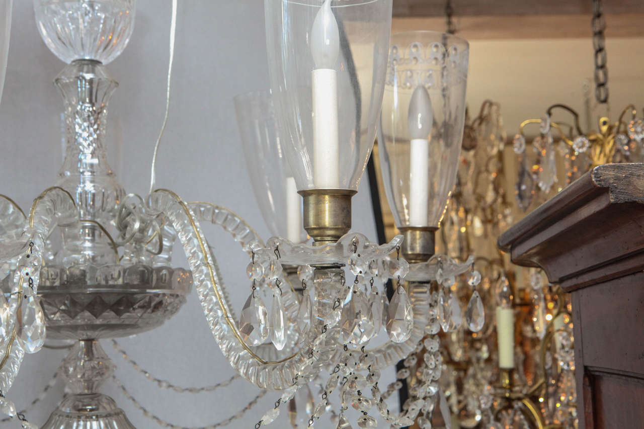 Hand-Crafted 1900s Irish Cut Crystal Chendelier For Sale