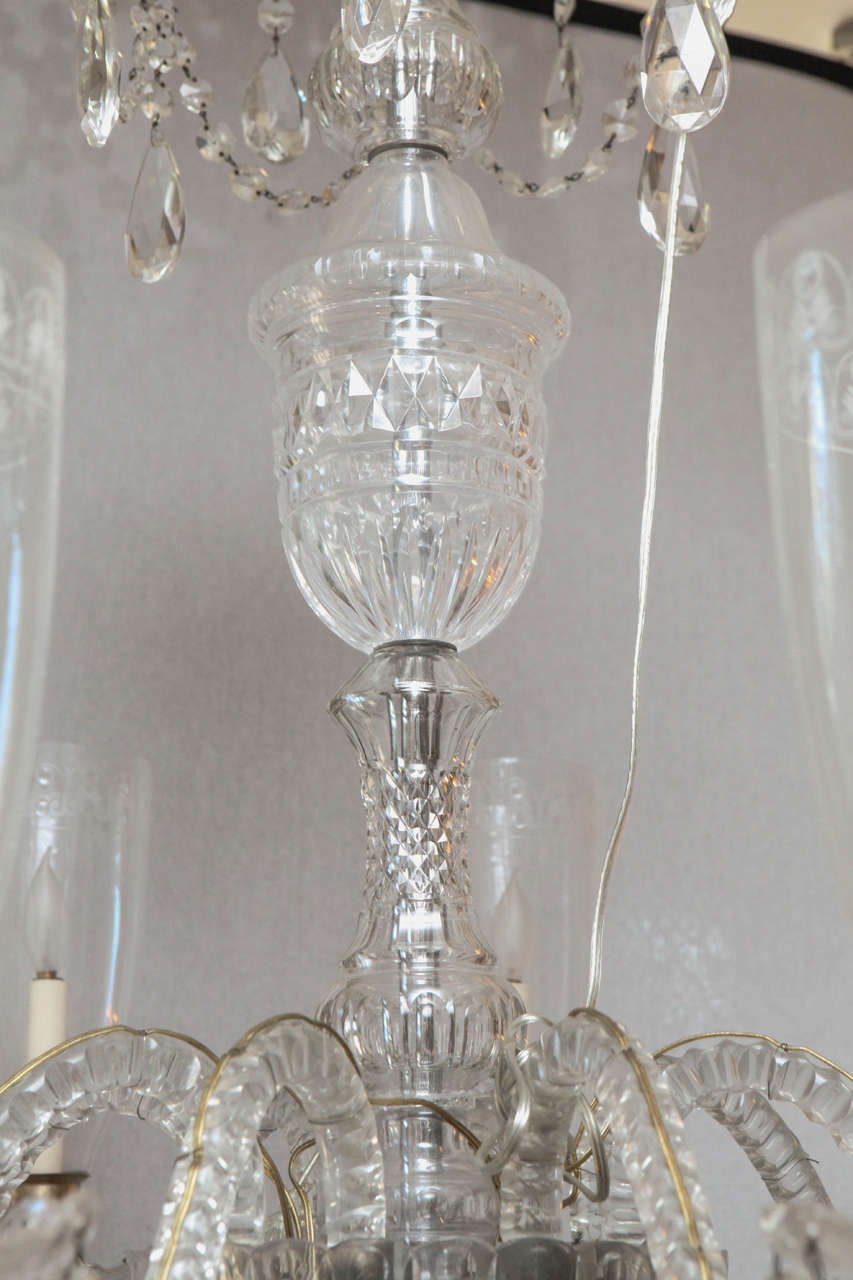 20th Century 1900s Irish Cut Crystal Chendelier For Sale