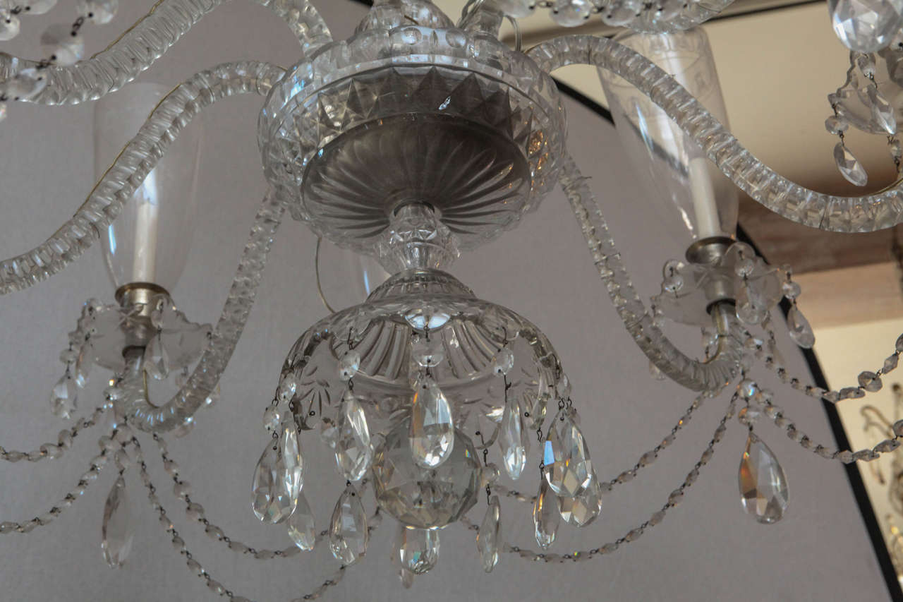 1900s Irish Cut Crystal Chendelier For Sale 3