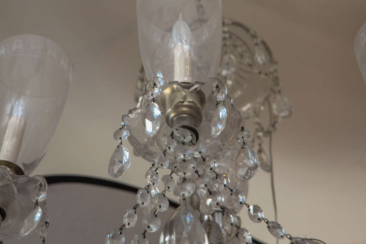 1900s Irish Cut Crystal Chendelier For Sale 4