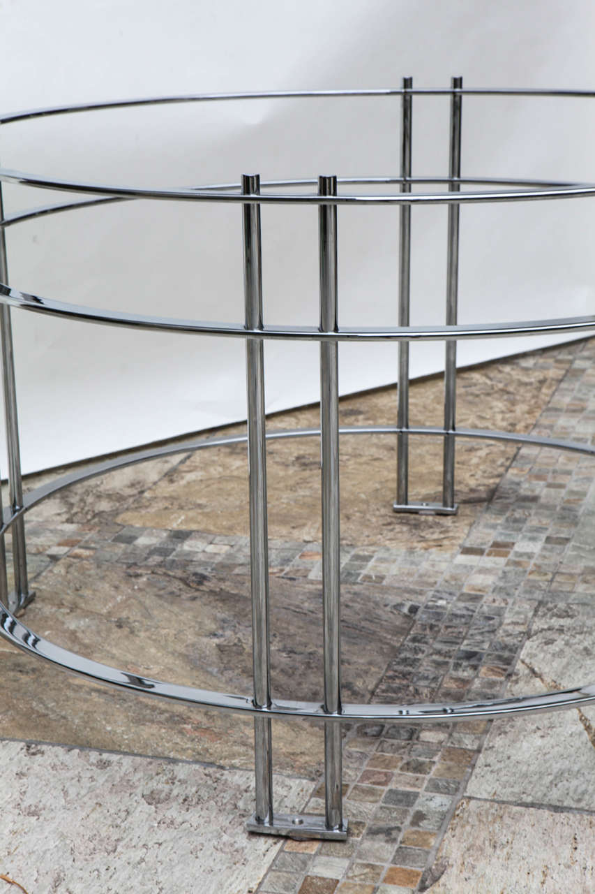 Vintage Round Dining Table with Glass Top For Sale at 1stDibs vintage