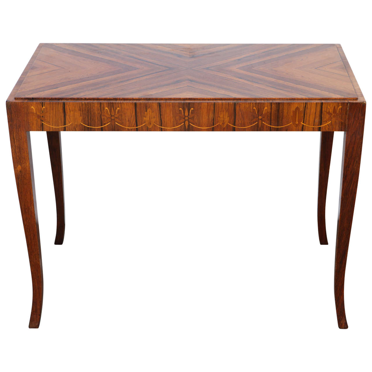 Vintage French Deco Inlaid Occasional Table For Sale at 1stdibs
