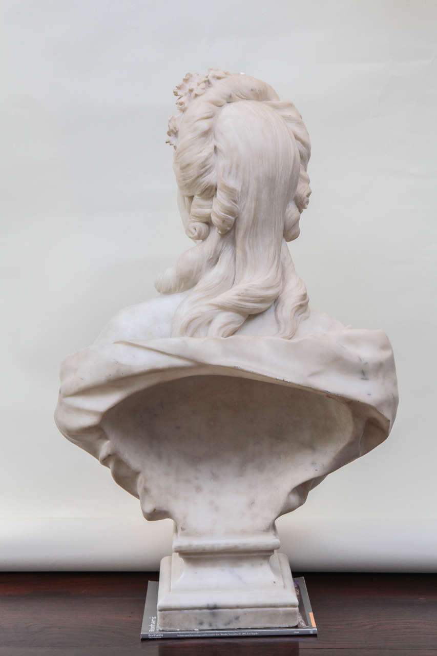 19th Century French Marble Bust of a Noblewoman at 1stDibs