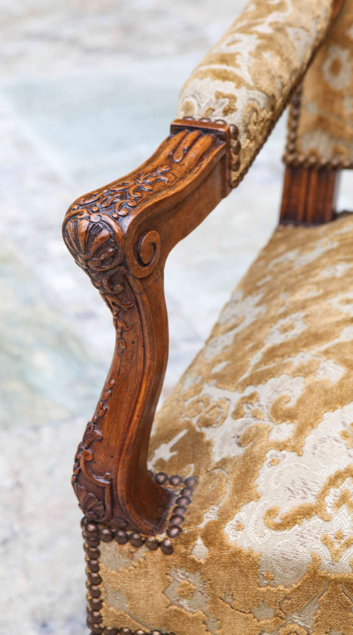 Pair of 19th Century French Walnut Armchairs For Sale at 1stDibs