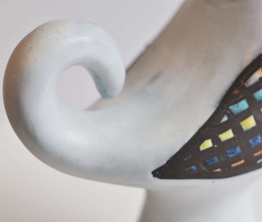 Mid-20th Century Roger Capron Ceramic Bird Vase