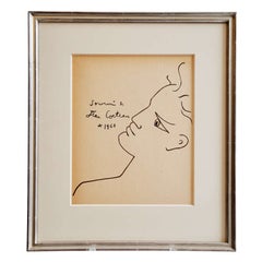 JEAN COCTEAU  Drawing of a Male Profile, 1960