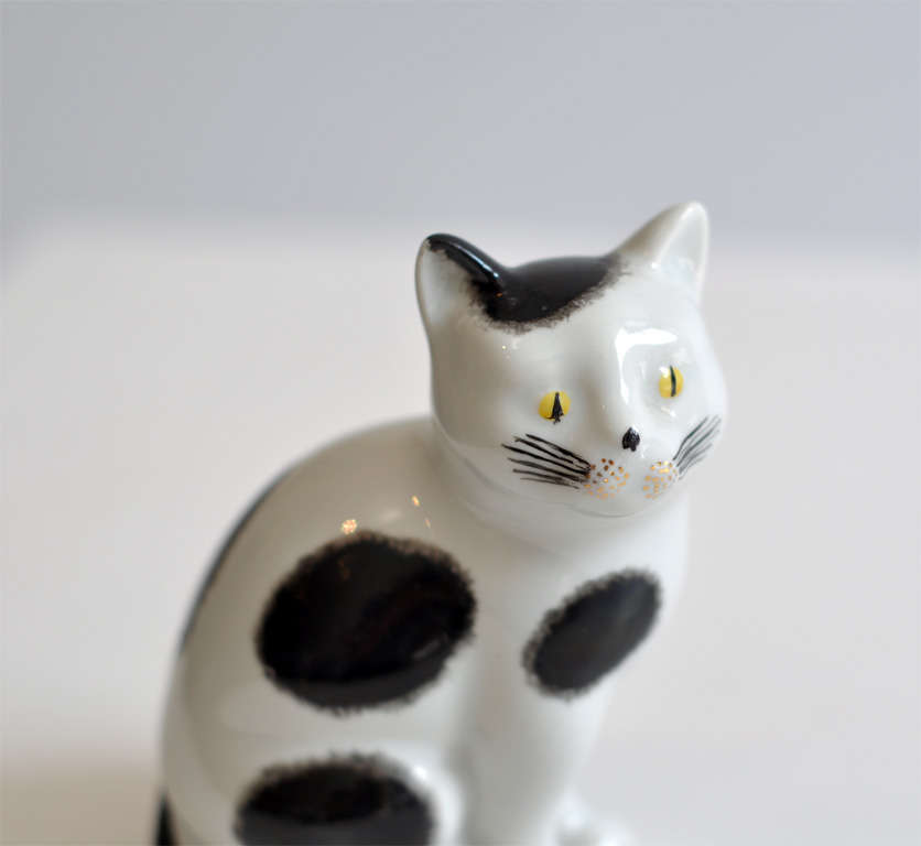 A charming ceramic cat by Piero Fornasetti, signed.  The perfect pet.