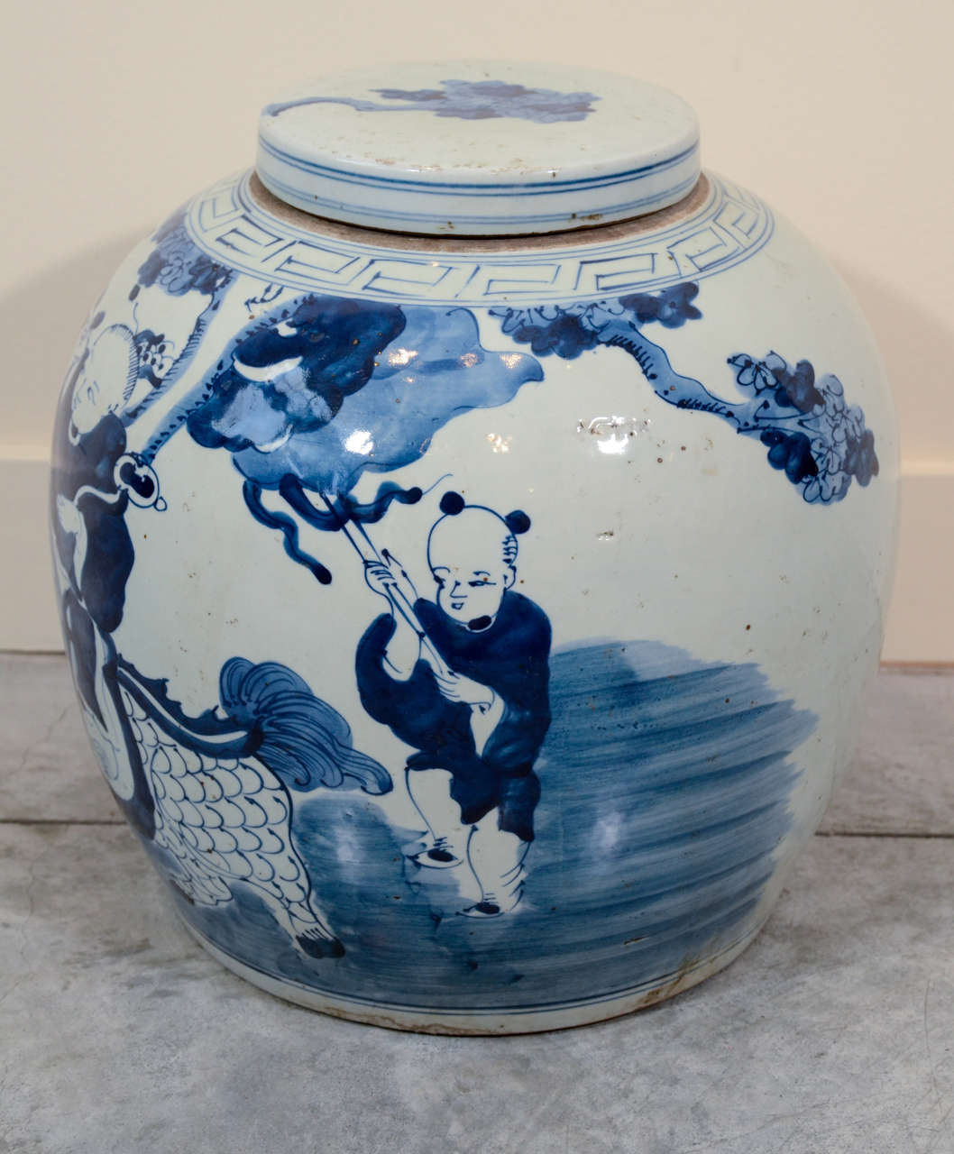 Large Porcelain Covered Jar 1