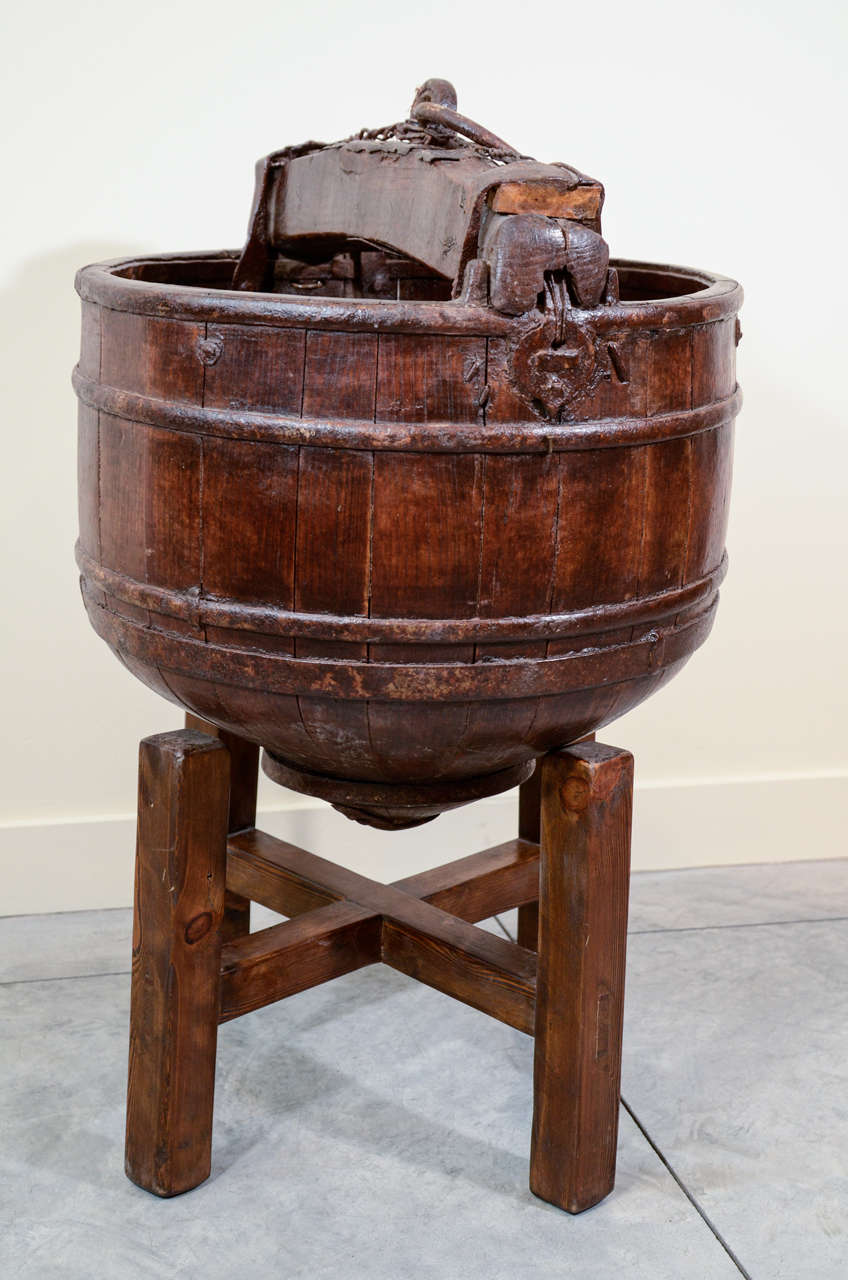 19th Century Antique Cypress Water Bucket