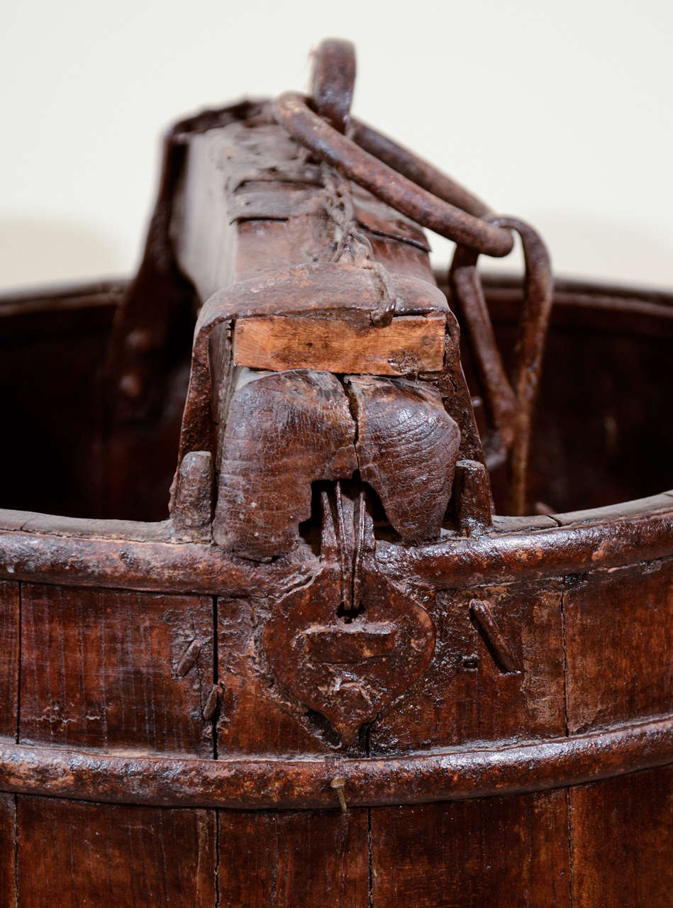 Antique Cypress Water Bucket 1