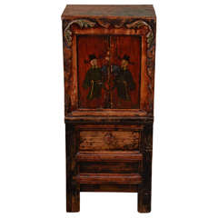 Antique 19th Century Chinese Painted Cabinet