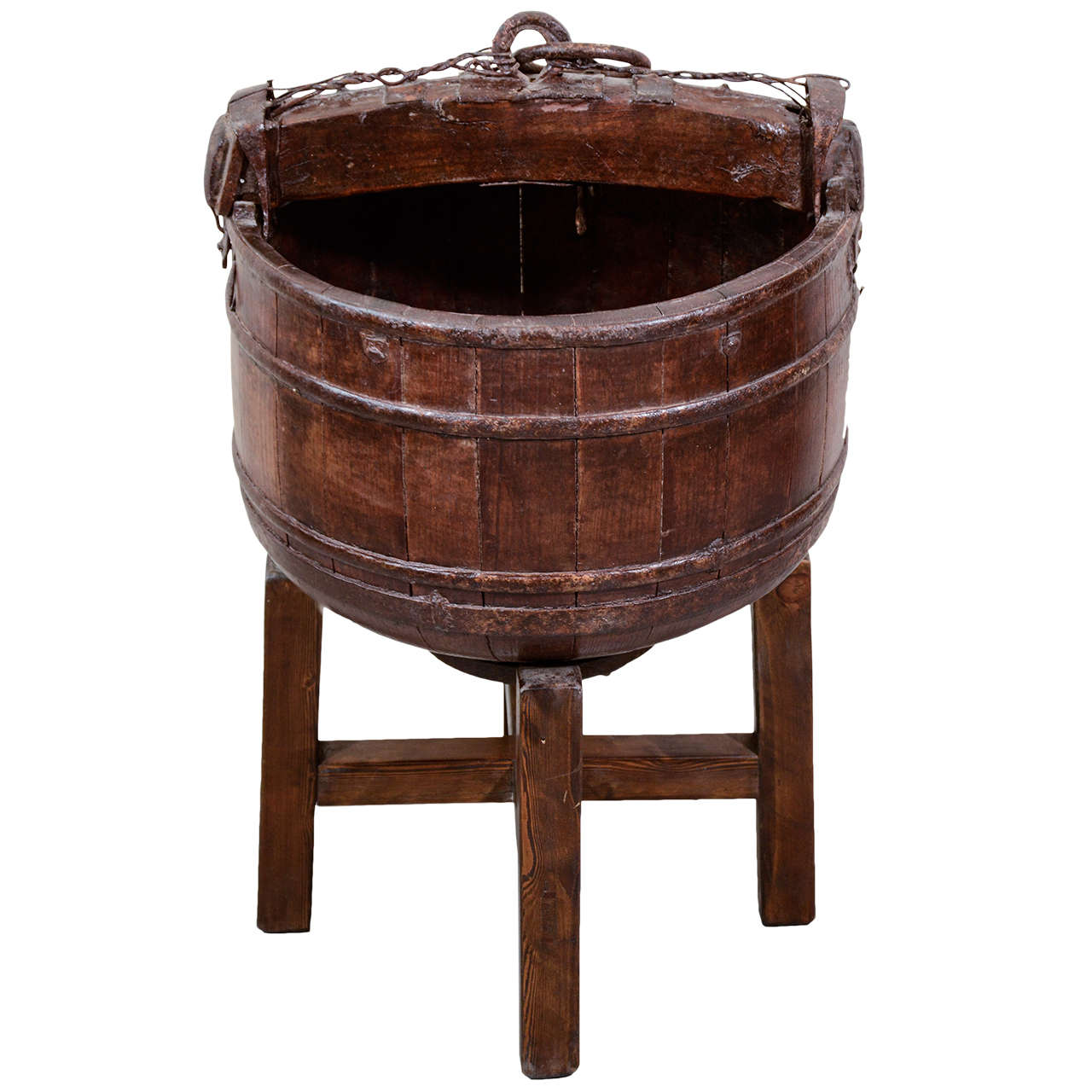 Antique Cypress Water Bucket at 1stDibs