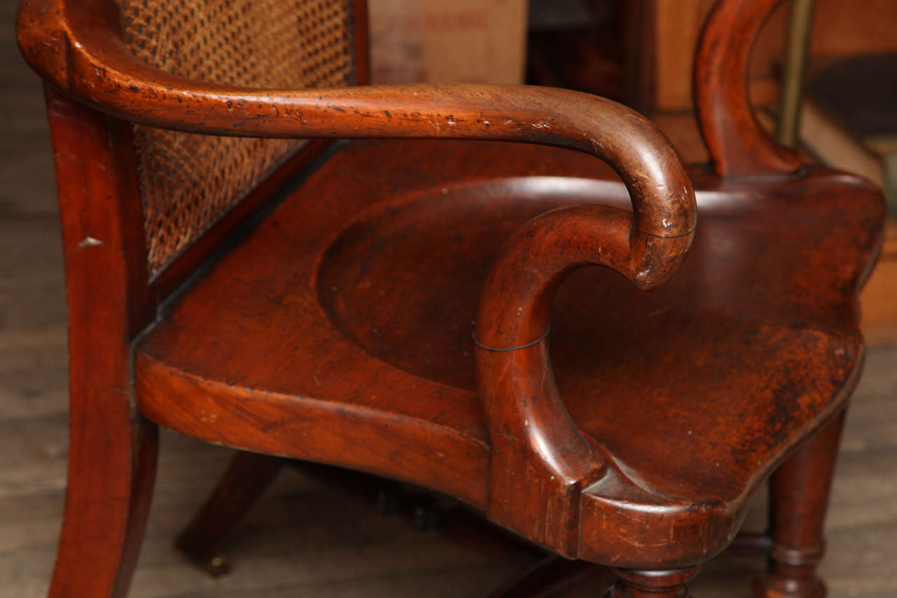 British Large Mahogany Desk Chair w/ Saddle Seat