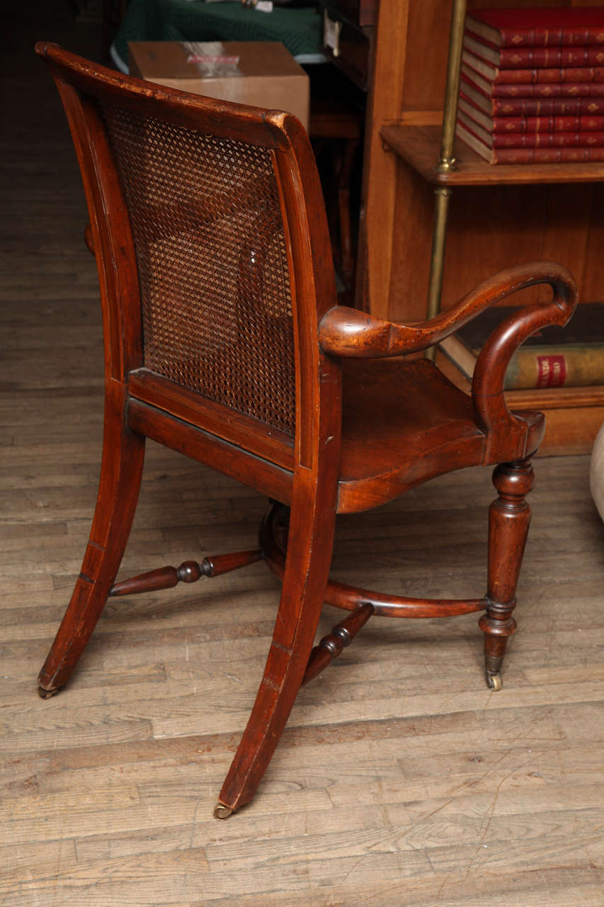 Large Mahogany Desk Chair w/ Saddle Seat 1