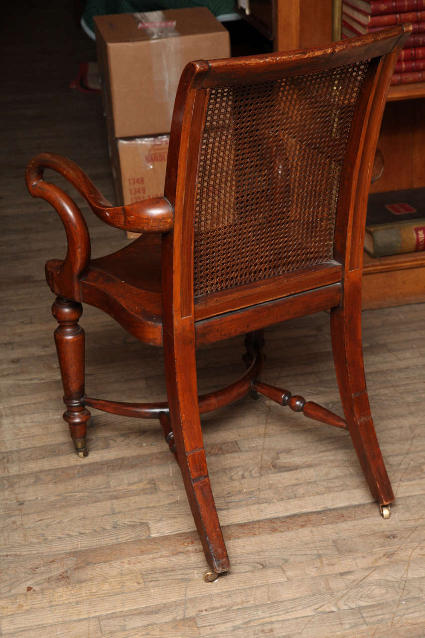 Large Mahogany Desk Chair w/ Saddle Seat 2