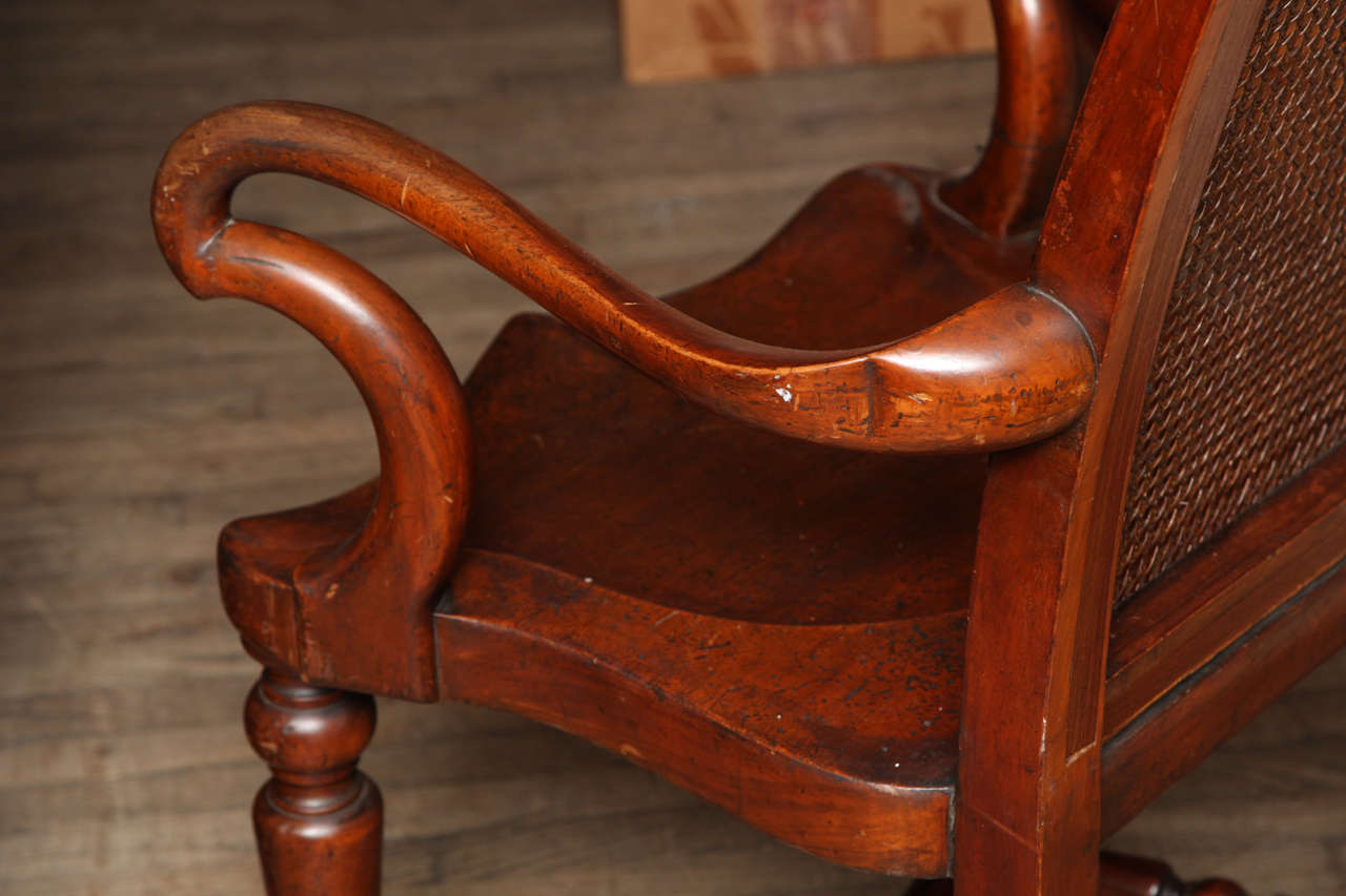 Large Mahogany Desk Chair w/ Saddle Seat 3