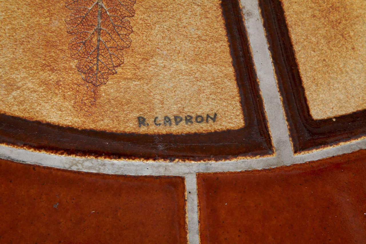 French Roger Capron 1970 Tile Coffee Table Garrigue Collection Vallauris For Sale