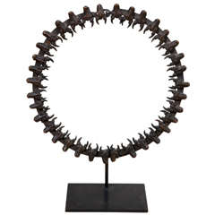 A Bronze Bamun Collar with Buffalo Heads