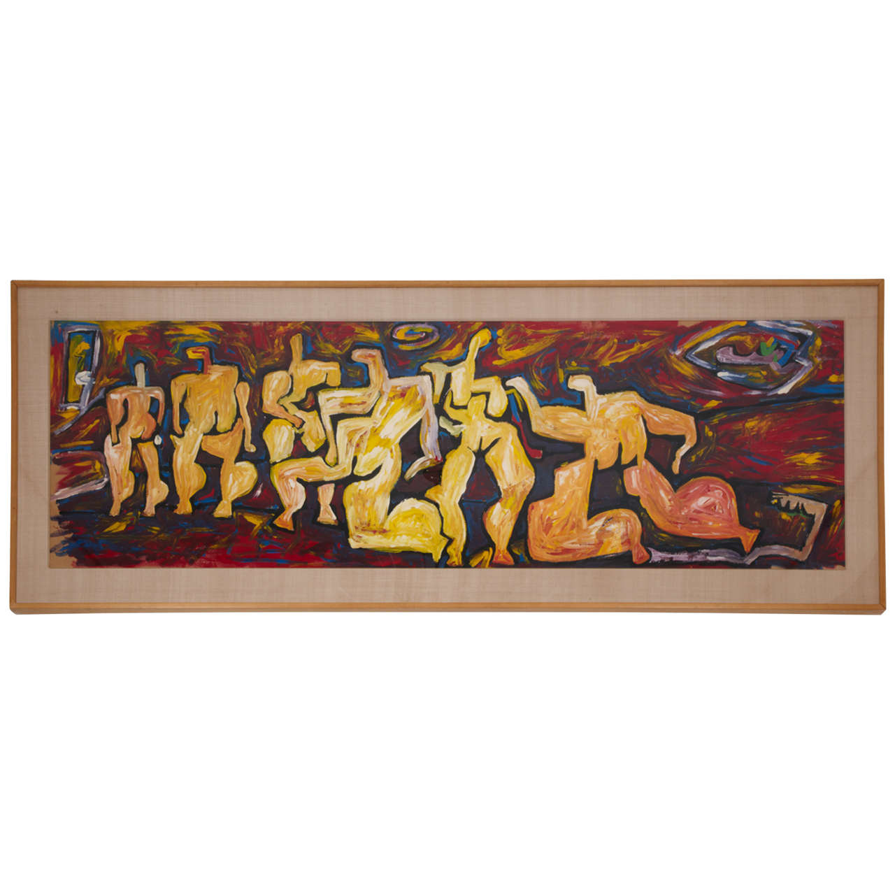 "Fresque des Antonins'  Oil on canvas by Jean Jacques Blot For Sale