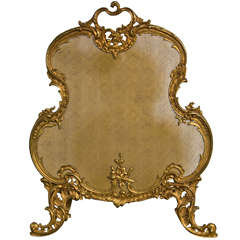French Rococo Style Gilt Bronze Fireplace Fender