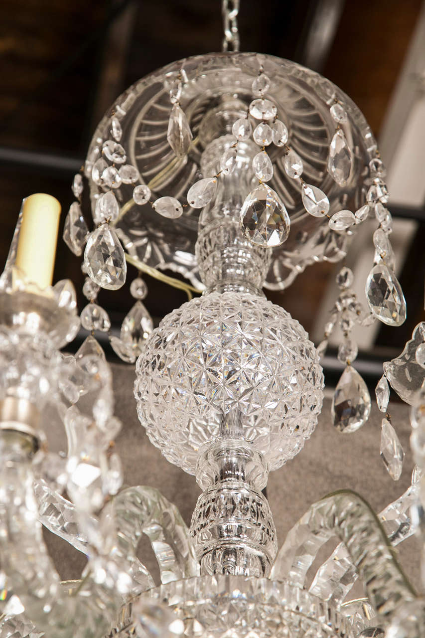 Antique 18th Century Georgian Crystal Chandelier In Excellent Condition In Stamford, CT
