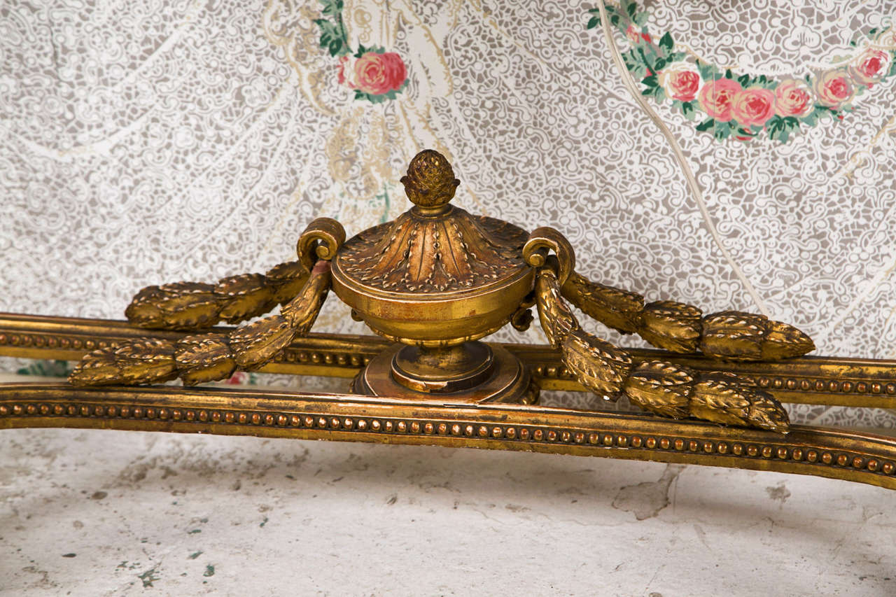 French Louis XVI Style Gilded Console Table by Jansen In Good Condition In Stamford, CT