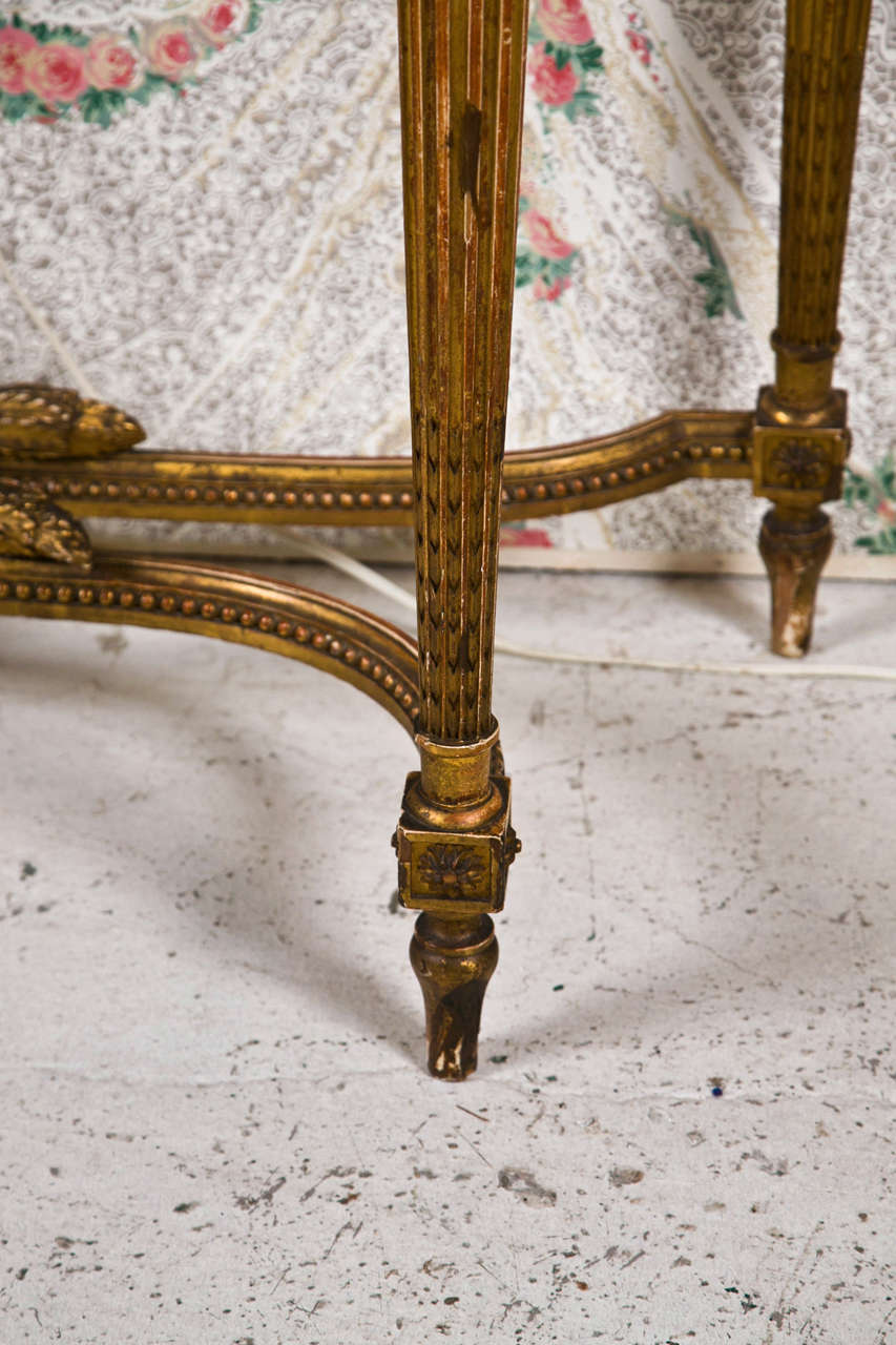 Mid-20th Century French Louis XVI Style Gilded Console Table by Jansen
