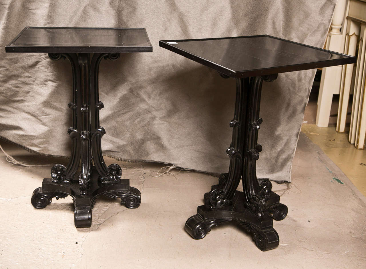 Pair of Early 19th Century Ebony Side Tables 1