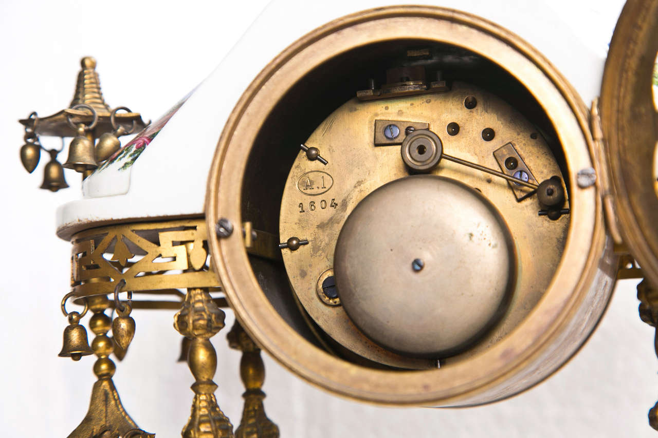 Antique 19th Century Porcelain Table Clock by J.E.Caldwell & Sons 3