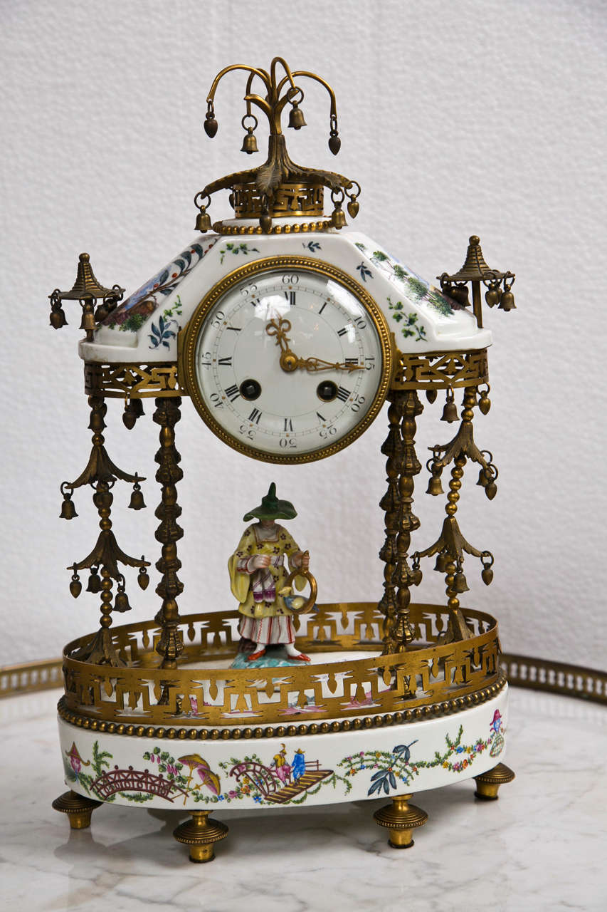 Antique 19th Century Porcelain Table Clock by J.E.Caldwell & Sons 6