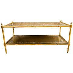 Faux Bamboo Two-Tier Coffee Table by Jansen 11