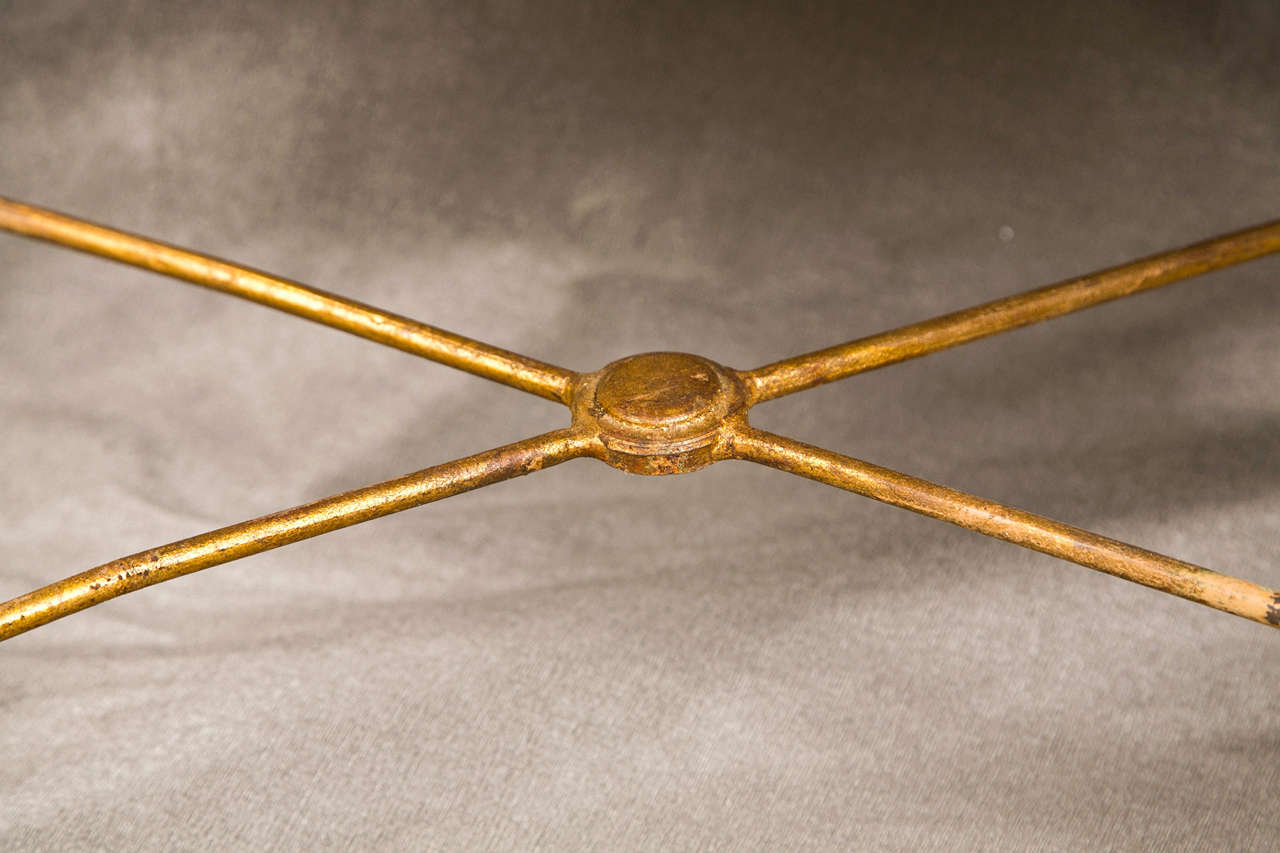 French Bronze Based Gilt Glass Top Coffee Table