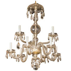 Antique Early 20th  Century Crystal Chandelier