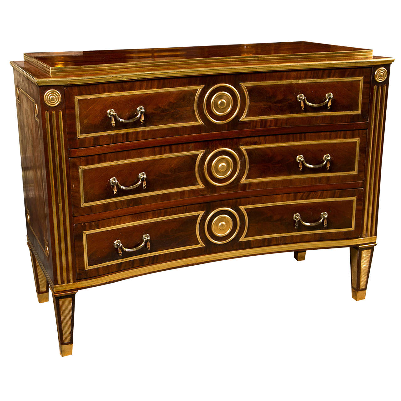 Russian Neoclassical Concave Front Commode Chest