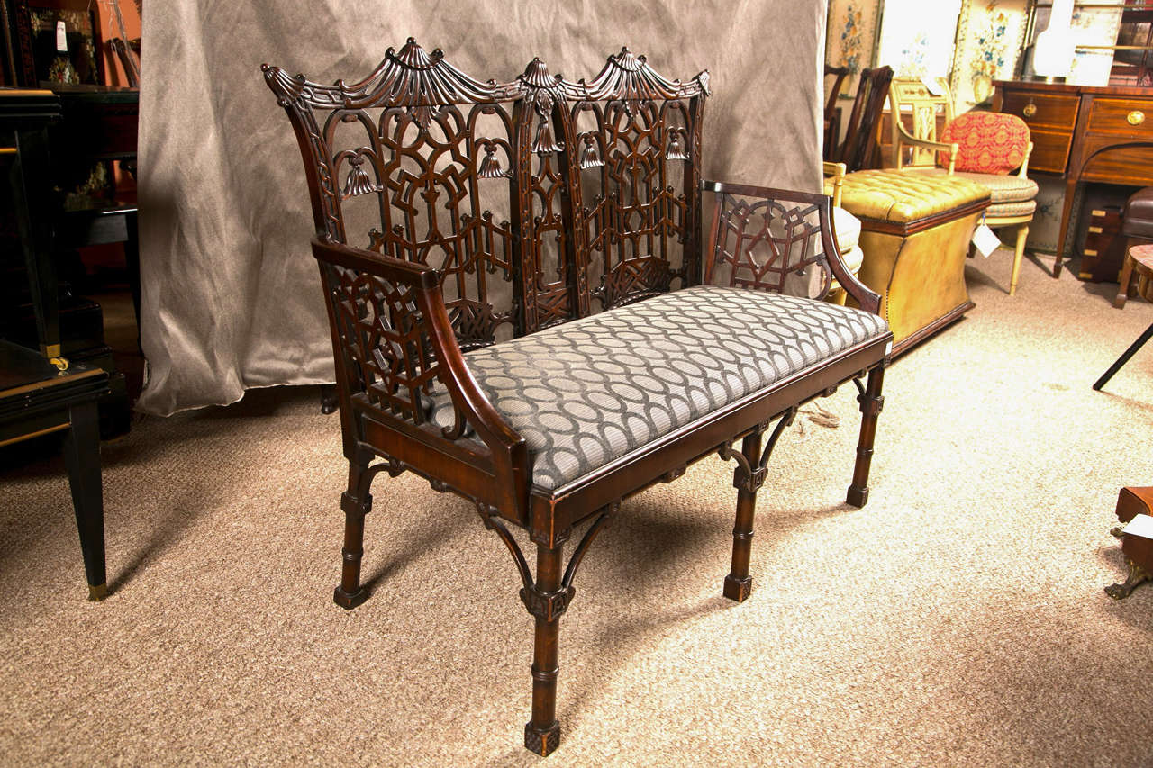 English Antique Chinese Chippendale Settee - Canape