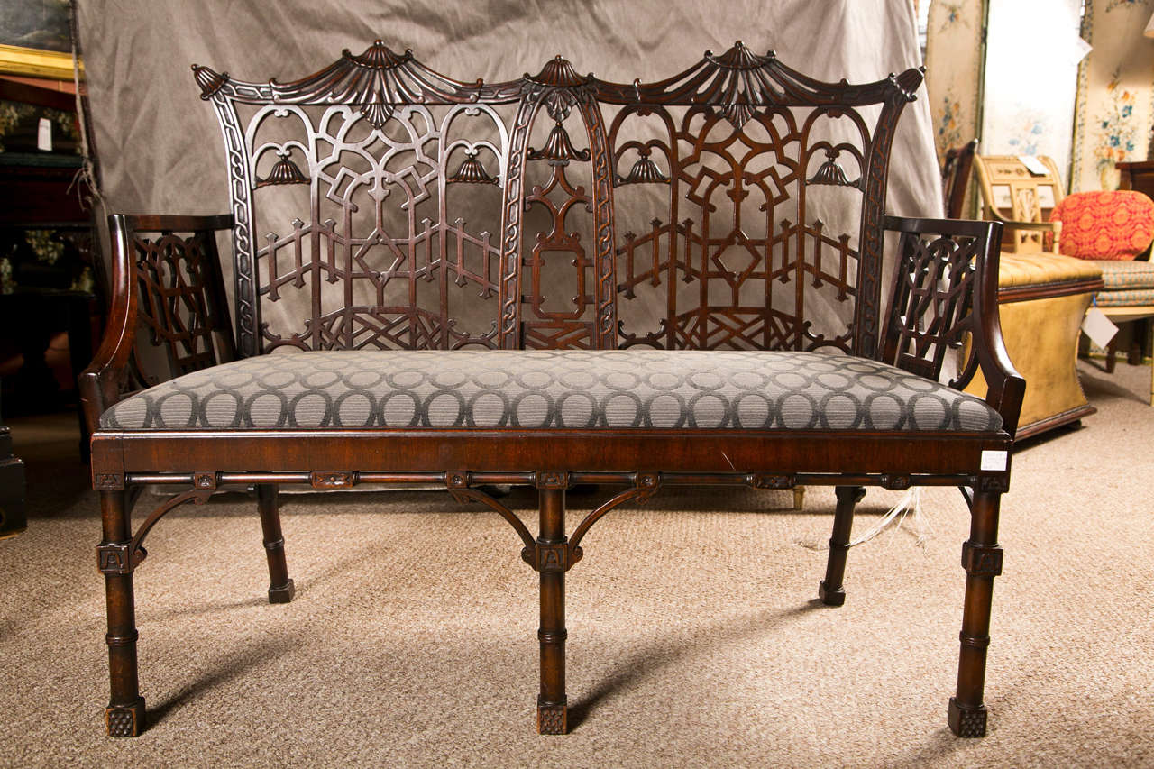 Antique Chinese Chippendale Settee - Canape 2