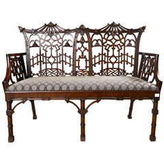 Antique Chinese Chippendale Settee - Canape