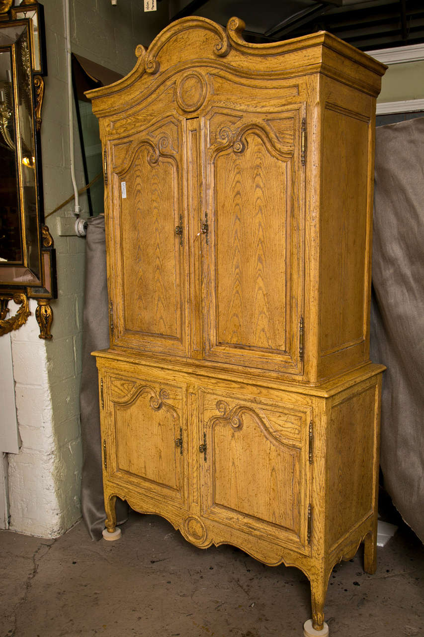 Country French Armoire Cabinet by Baker Furniture Company In Good Condition In Stamford, CT