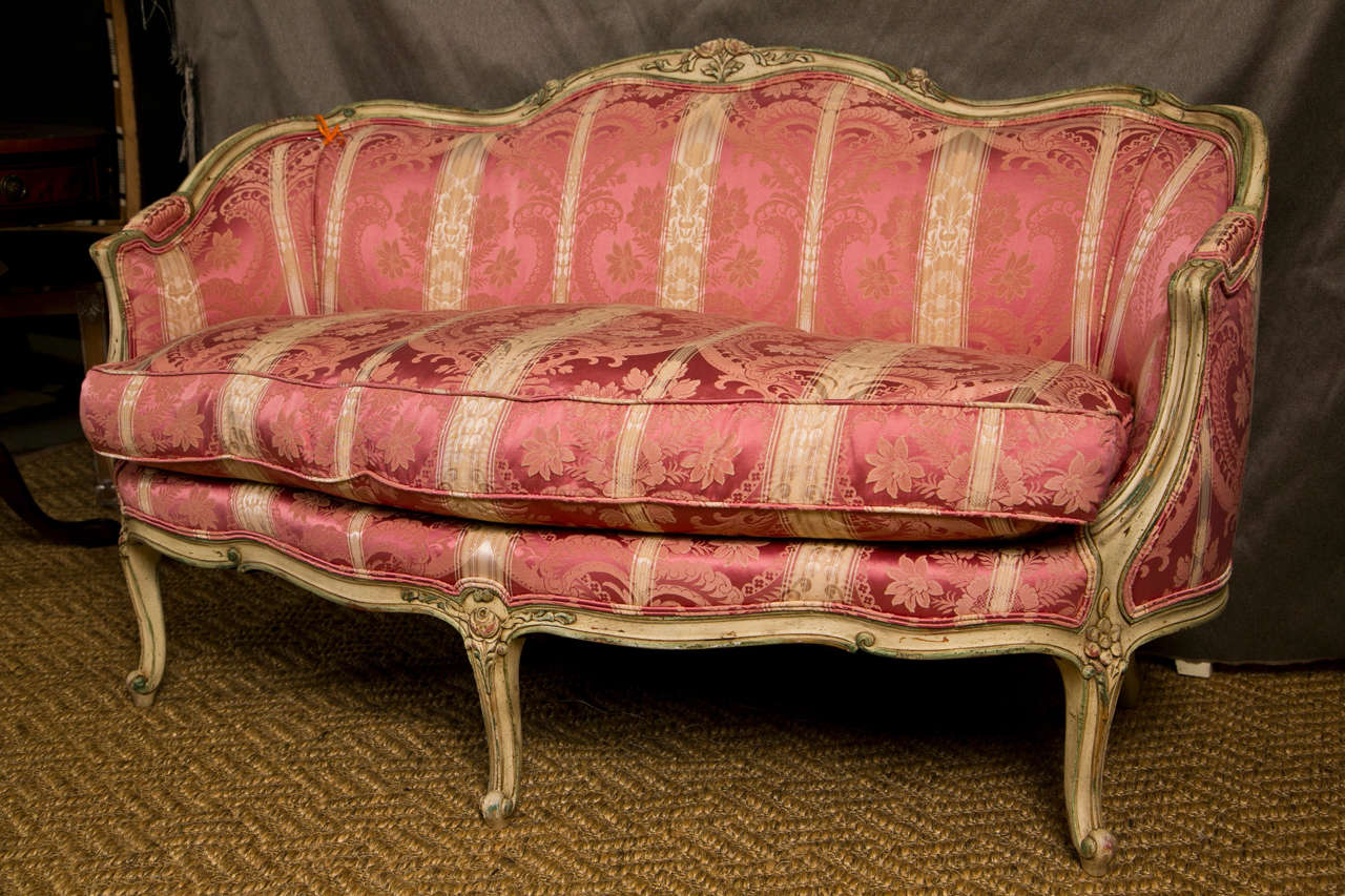  French Finely Carved Louis XV Settees, Canapes by Widdicomb 1