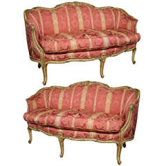 Fine Pair of French Louis XV Settees, Canapes by Widdicomb 10