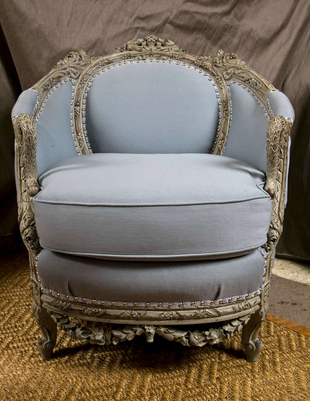 An Antique Swedish Painted Decorated Swan Arm Chair 1