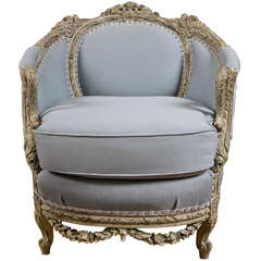 An Antique Swedish Painted Decorated Swan Arm Chair