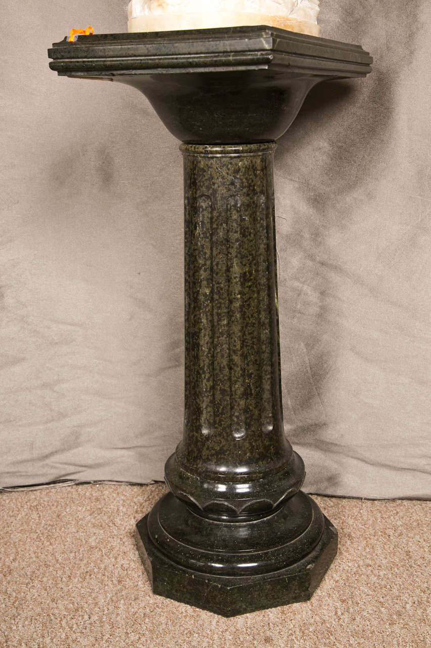 Green Marble Pedestal Louis XVI Style