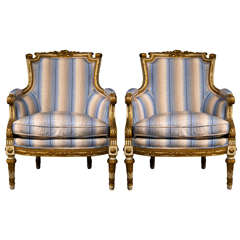 Pair of Louis XVI Style Arm Chairs by Maison Jansen