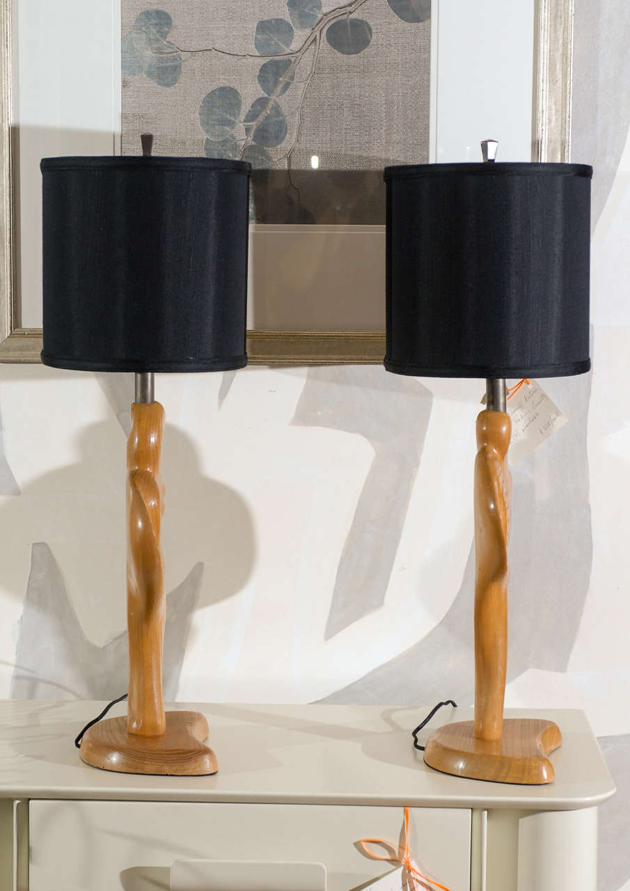 Fantastisches, plastisches Paar Heifetz-Lampen (amerikanisch) im Angebot