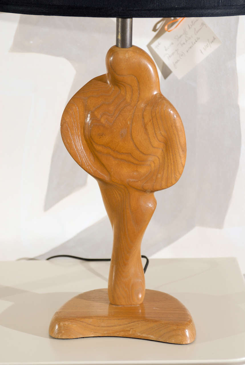 Wood Fantastic Sculptural Pair of Heifetz Lamps For Sale