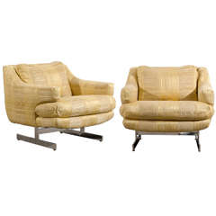Fantastic Pair of Milo Baughman for Directional Lounge/Club Chairs