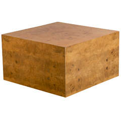 Milo Baughman Cube Coffee Table in Olive Wood