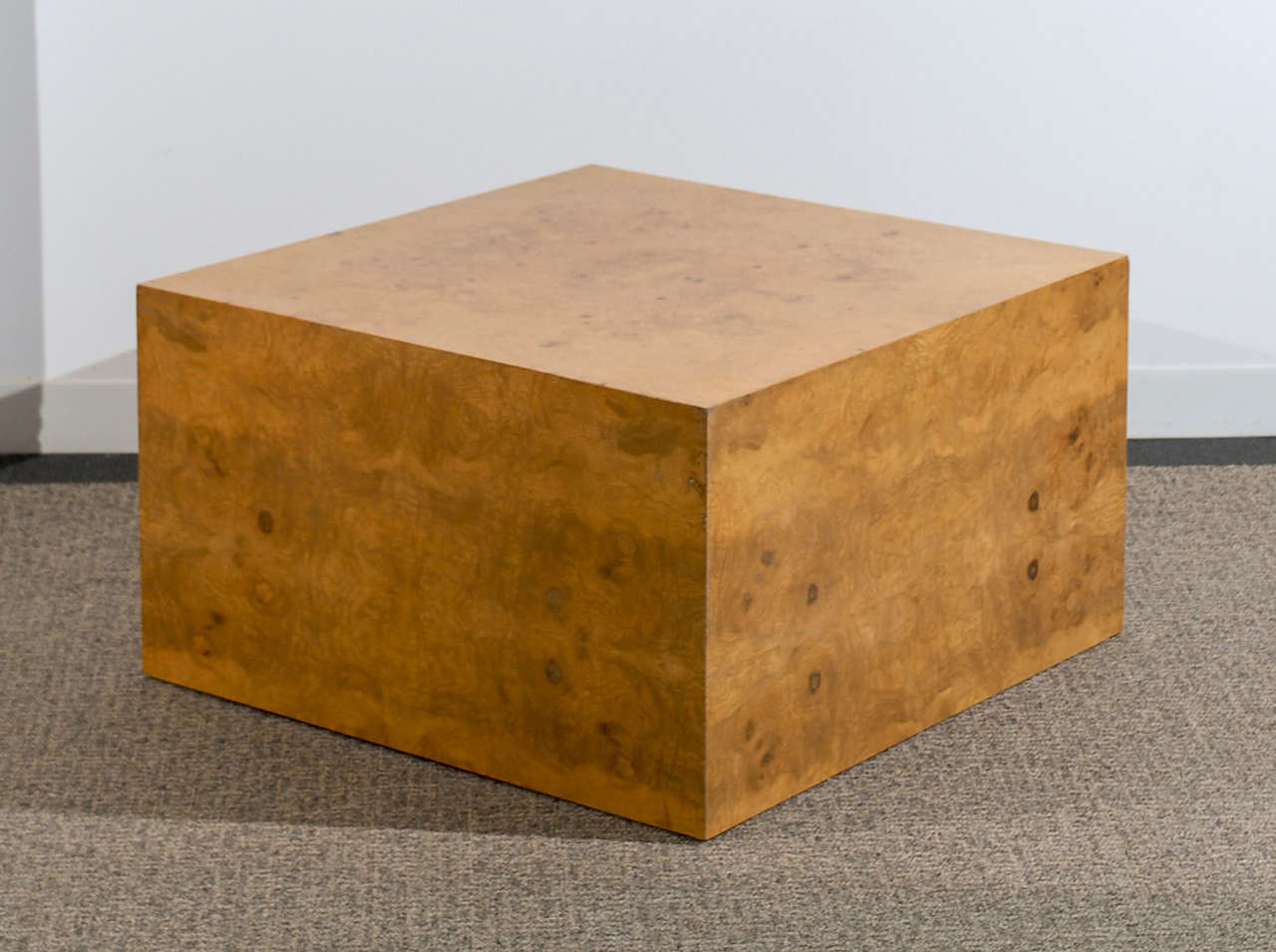 Milo Baughman Cube Coffee Table in Olive Wood